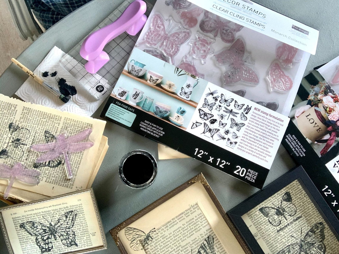 Clearly-Aligned Decor Stamps – Monarch Collection – 12×12 Clear Cling - Nordic Chic®