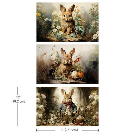 Decoupage Decor Tissue Paper Pack 19.5×30 – Dreamy Bunnies - Nordic Chic®