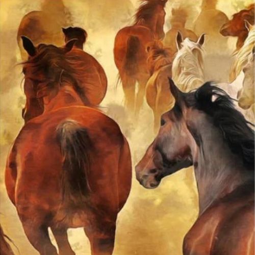 Herd of Horses -Mint Decoupage Paper - Nordic Chic®