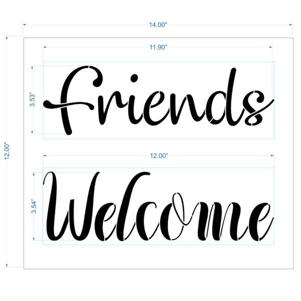 NCS-162 Friends Welcome stencil - medium size - Nordic Chic®