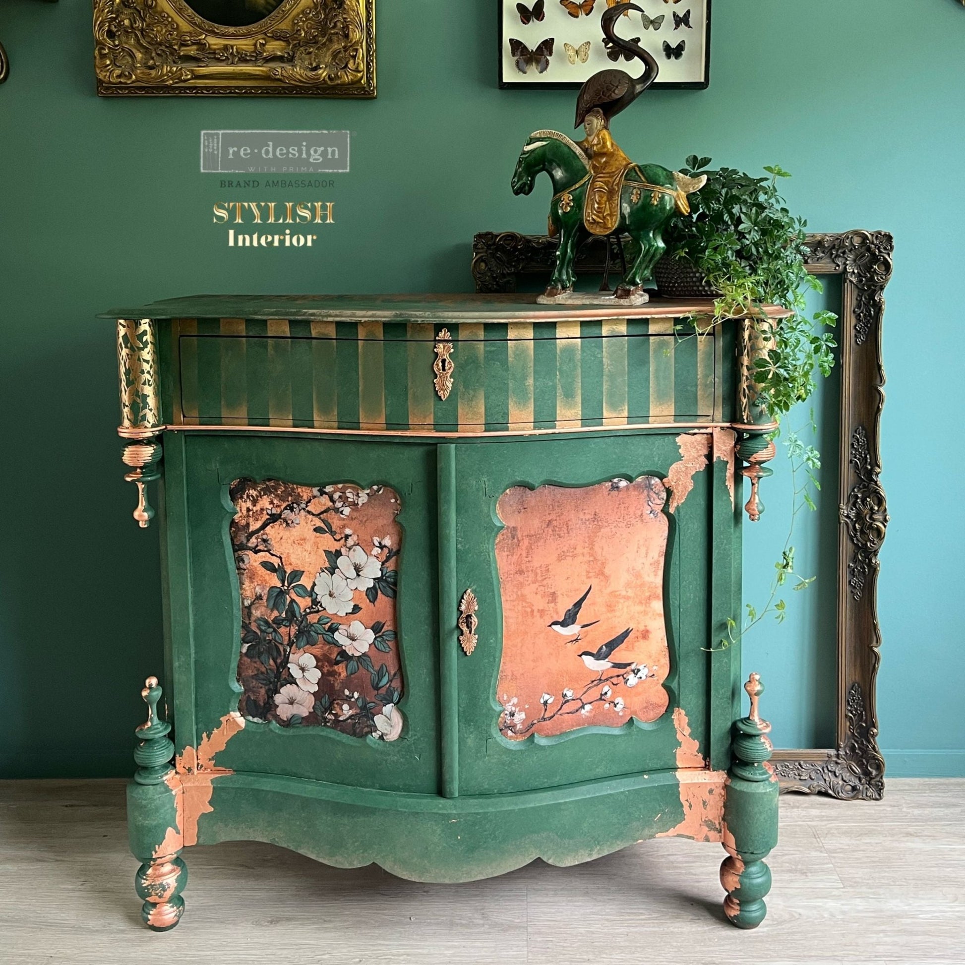 A1 Decoupage paper fiber – Feathers in the Glow (reversible) - Nordic Chic®