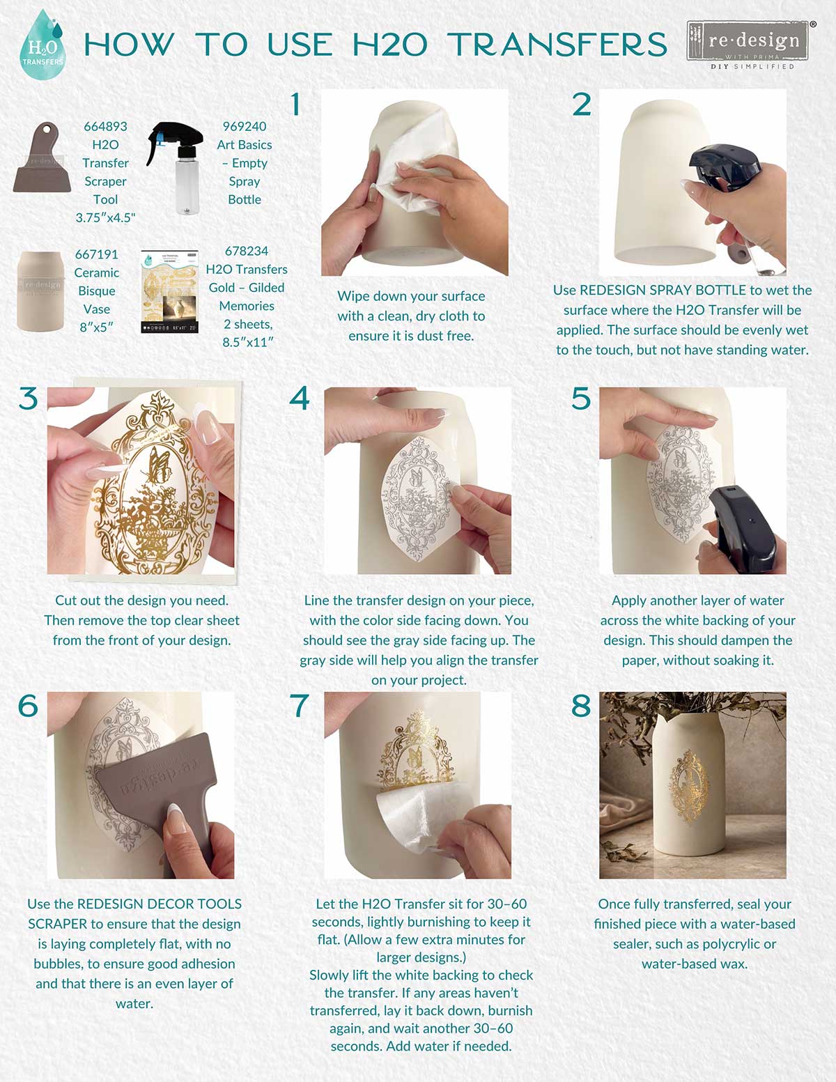 Whispers & Petals - H20 Transfers - Nordic Chic®