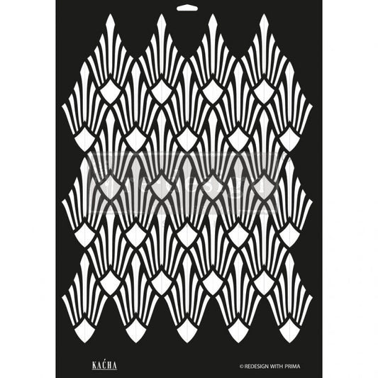 Decor Stencil Kacha – SUN LIT DIAMONDS – 1 PC – DESIGN SIZE 17″X22.8″ / SHEET SIZE 18″X25.5″X 16 MIL - Nordic Chic®