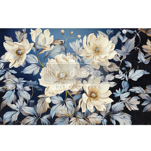 Decoupage Decor Tissue Paper 19.5×30 – Cerulean Blooms I - Nordic Chic®