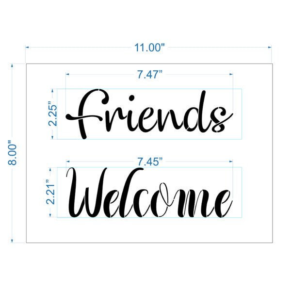 NCS-160 Friends & Welcome stencil - small size - Nordic Chic®