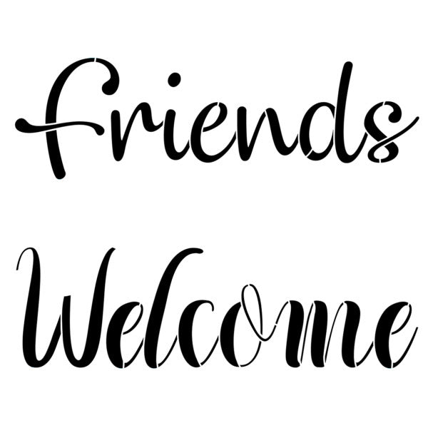 NCS-160 Friends & Welcome stencil - small size - Nordic Chic®