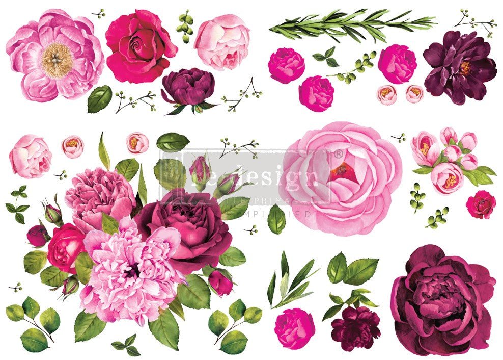 Prima Redesign Transfer - Lush Floral I - Nordic Chic®