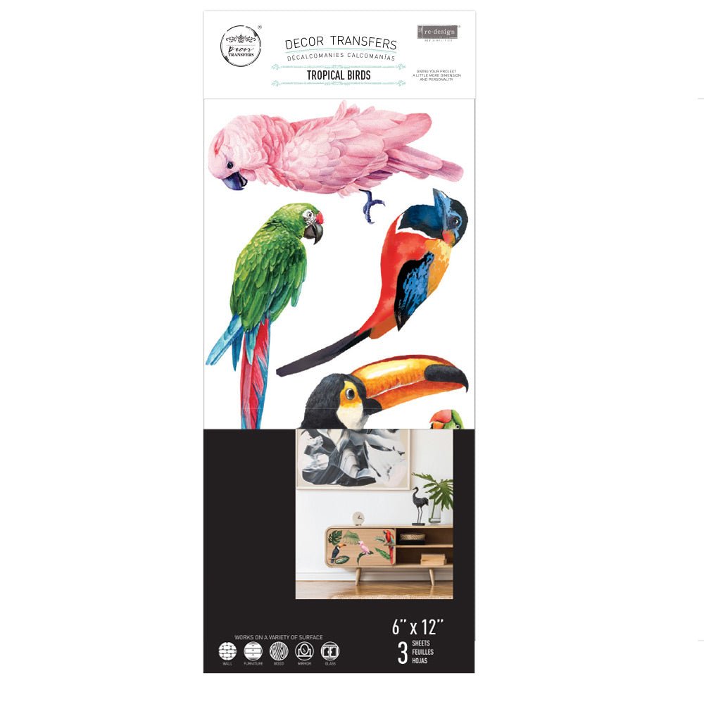 Redesign transfers - Tropical Birds - Nordic Chic®